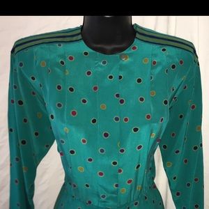 Vintage Green Secretary Liz Claiborne Dres…